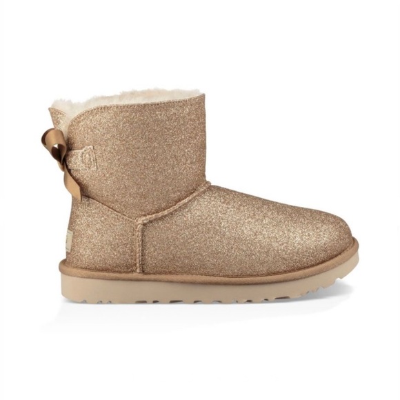UGG Mini Bailey Bow II Sparkle Glitter Ankle Boot - Picture 3 of 15